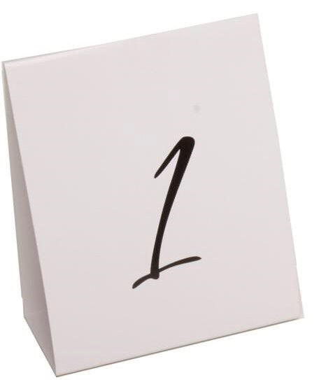 Standard Table Number Tents - Tables 1-12