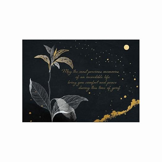 Sympathy Greeting Card - Fine Art Black with Gold