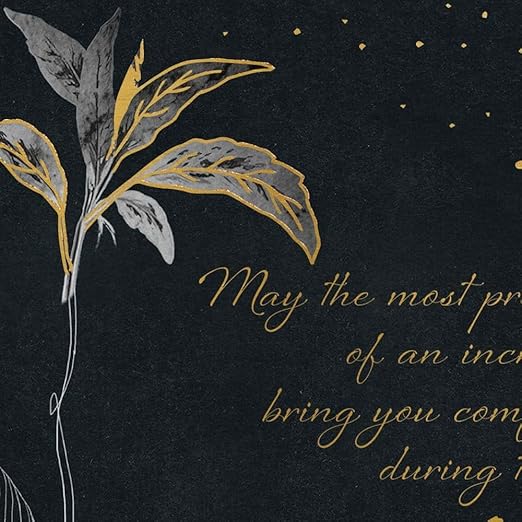 Sympathy Greeting Card - Fine Art Black with Gold