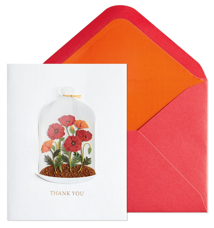 Thank You Greeting Card - Flowers in Cloche