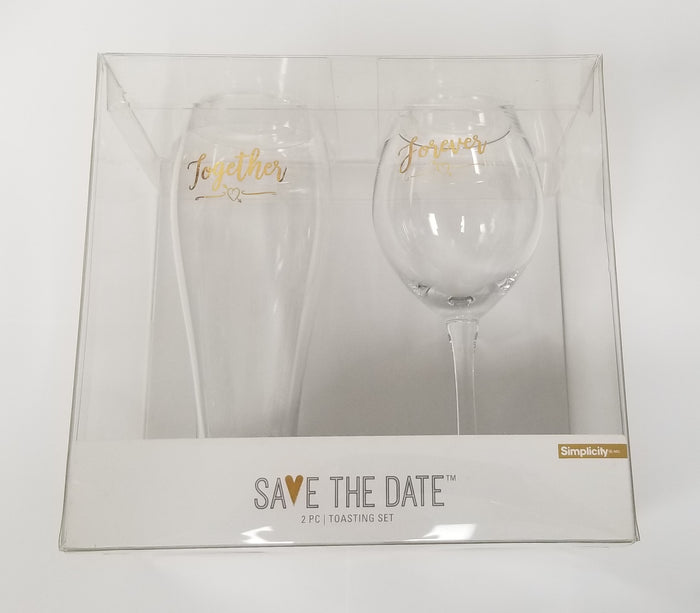 "Together Forever" Toasting Set with Gold Foil