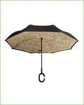 Topsy Turvy Leopard Reverse Umbrella