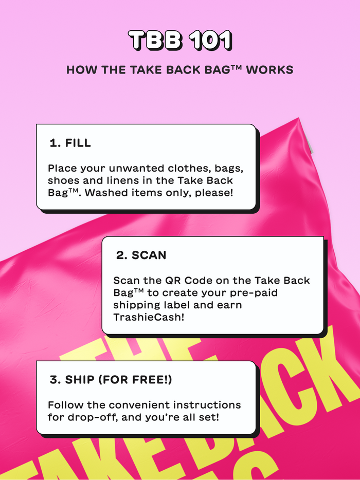 Trashie Take Back Bag – Donate Sustainably, Earn TrashieCash™