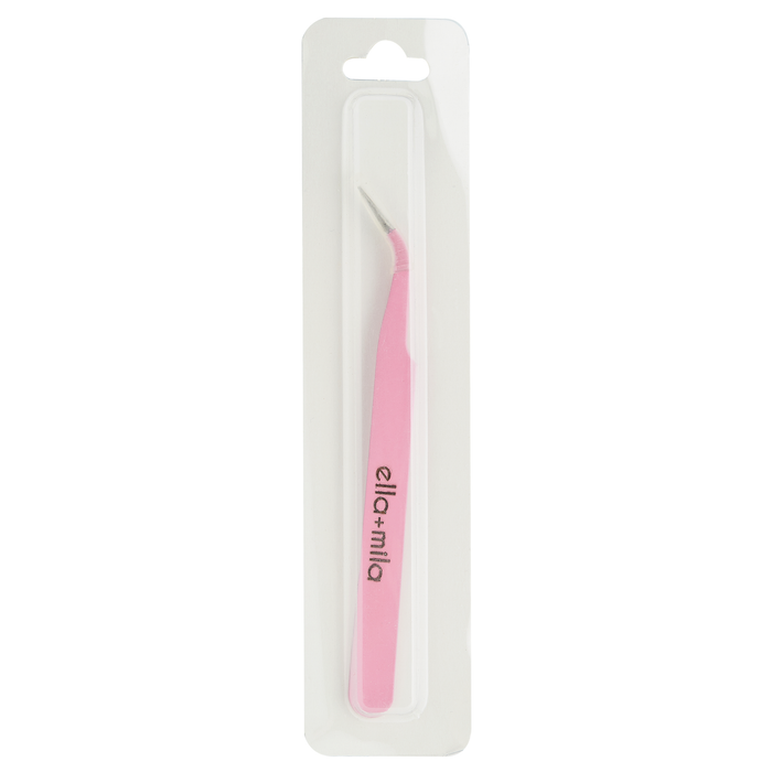 Pink precision tweezer in its clear retail packaging