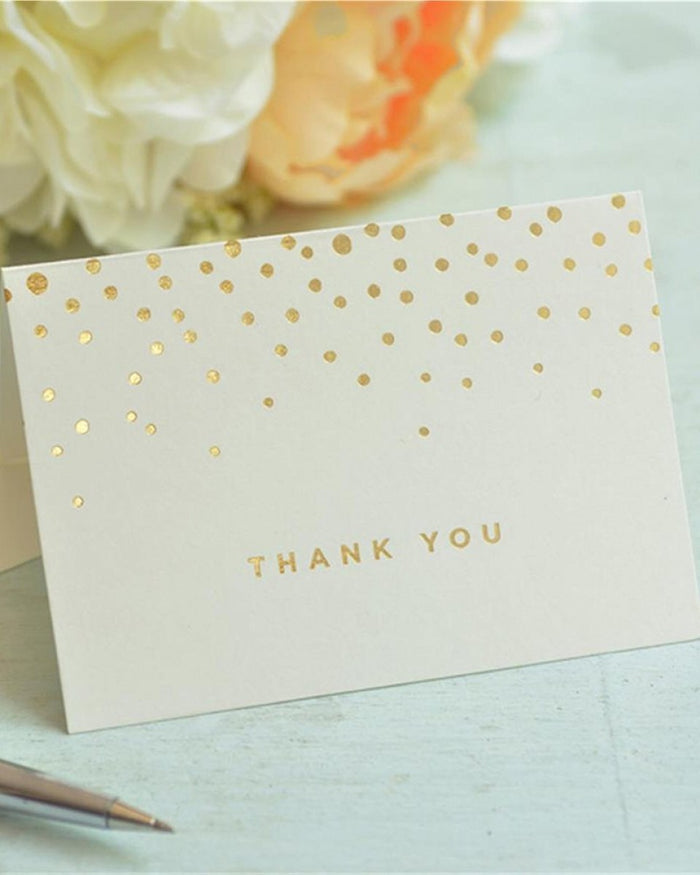 Value Pack Thank You Cards - 50 count - Gold Foil Dots