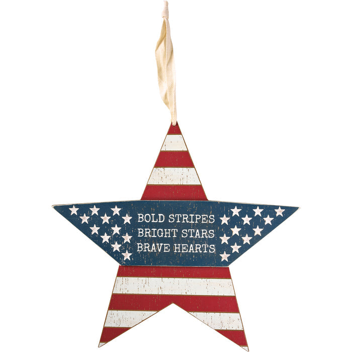 Wall Decor- Patriotic Stripes Bright Stars