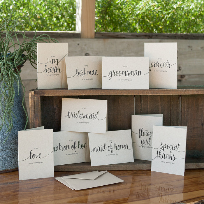 Wedding Party Thank you Card Set - Kraft (30 pieces)