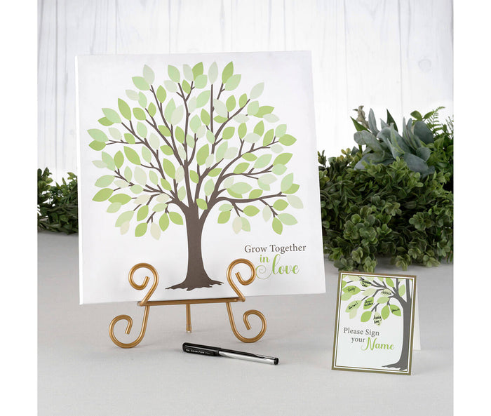 Wedding Tree Guest Book Alternative Signing Tree with Green Leaves