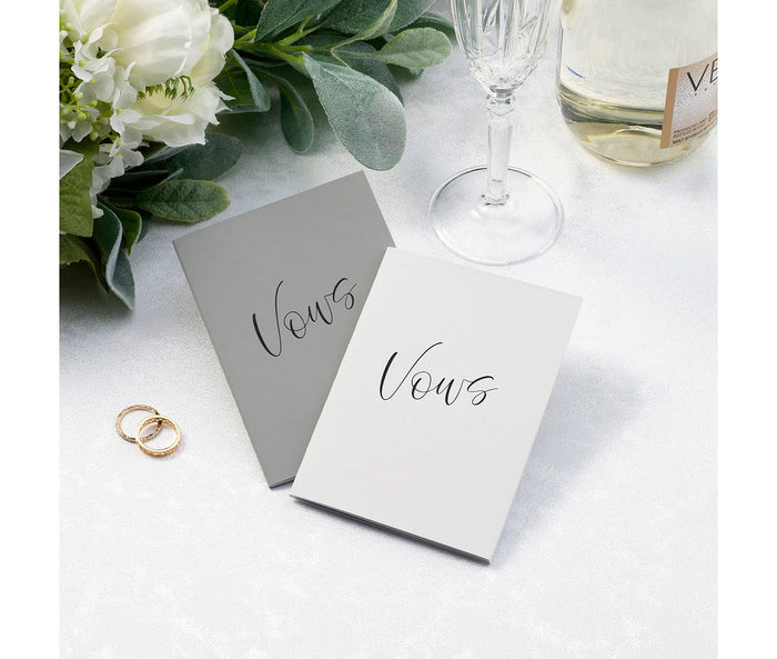 Wedding White and Gray Vow Books