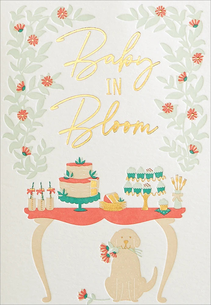Welcome Baby Greeting Card - Baby In Bloom