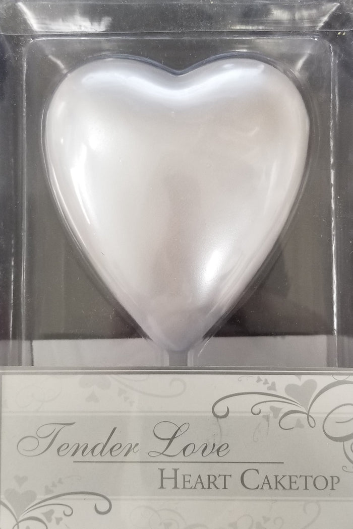 White Heart Cake Topper