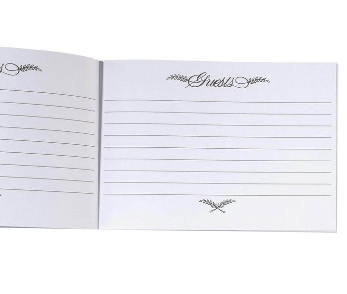 White Pleated Guest Book