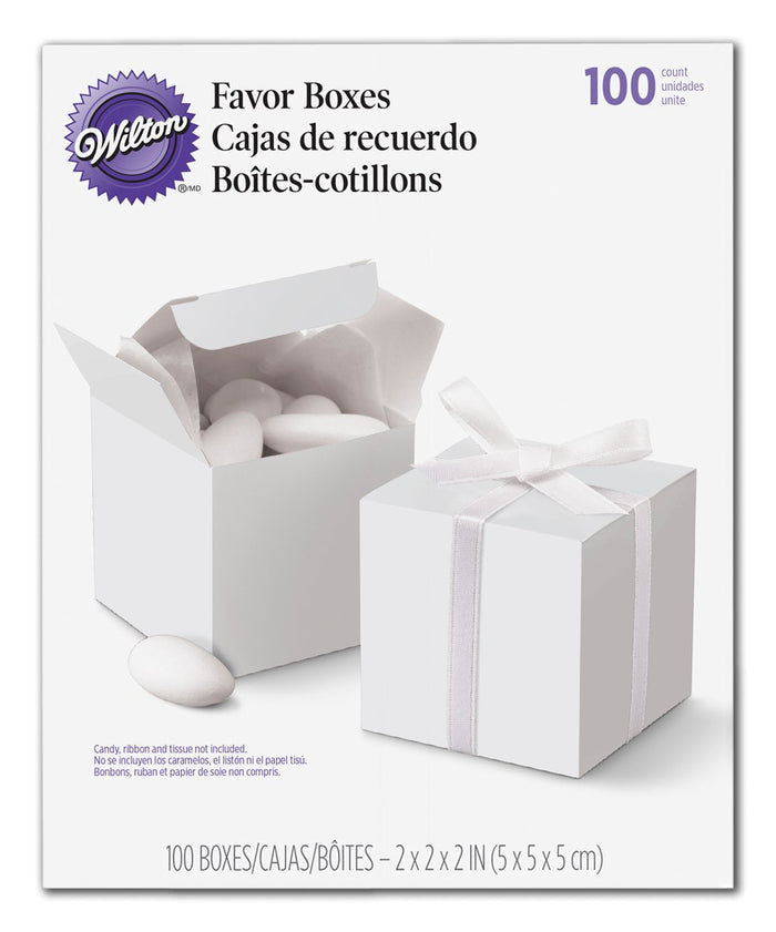 White Square Favor Boxes Value Pack - 100 ct.