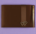 With All My Heart Mocha Guest Book and Pen set