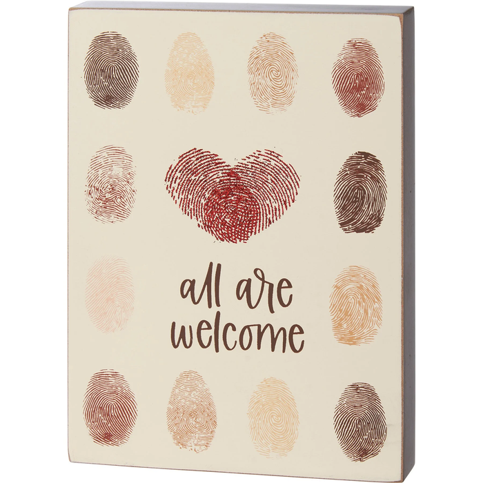 Wood Block Sign - All Are Welcome