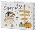 Wood Block Sign - Gnome Happy Fall