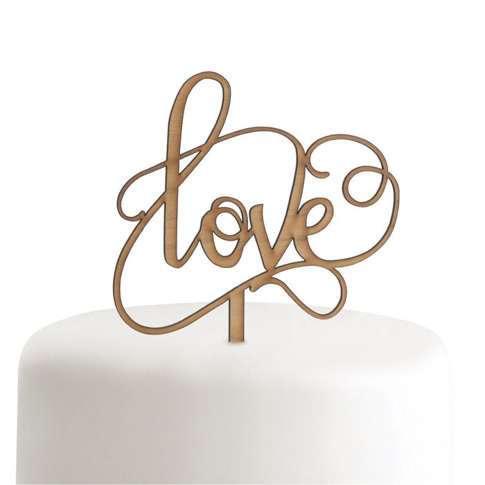 Wood Grain "LOVE" Cake Pick