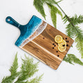Wood & Resin Cheese Board, Large 10x20", Blue/White