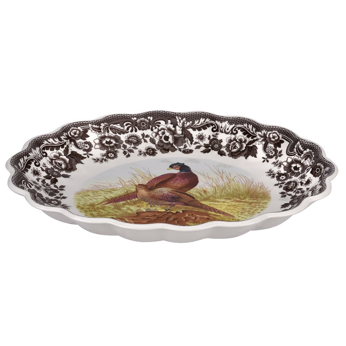 Woodland Accessory, Oval Fluted Dish, Pheasant